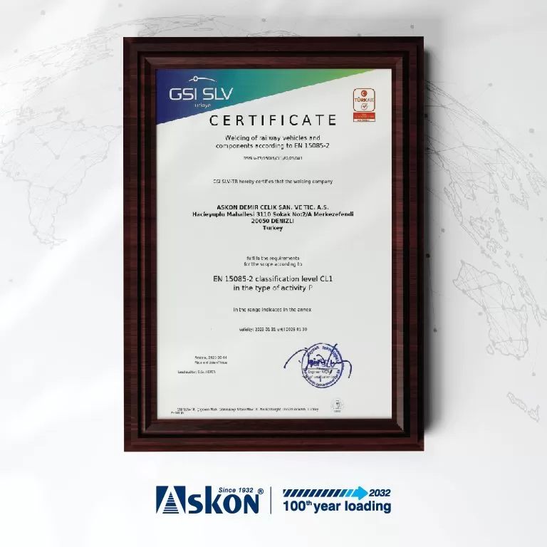 EN 15085-2 Demiryolu Araçları İmalatı İçin Yeterlilik