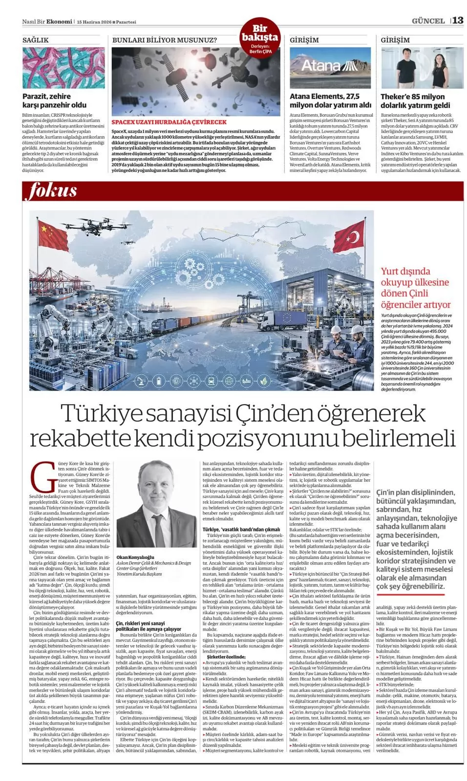 Türkiye sanayisi Çin’den öğrenerek rekabette kendi pozisyonunu belirlemeli