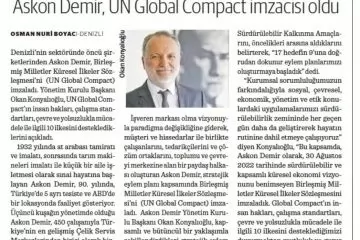 Askon Demir, United Nations Global Compact’a İmza Attı…