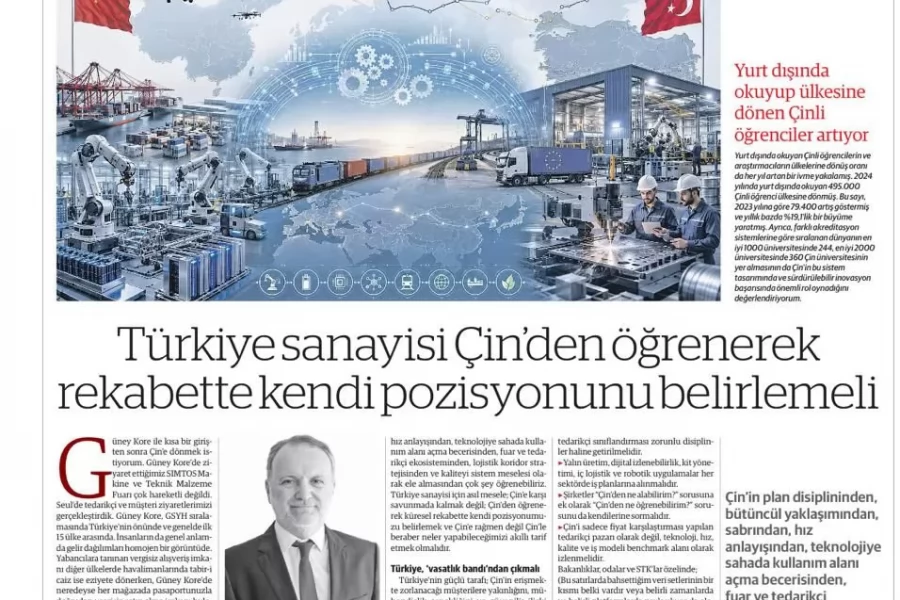 Turkish Industry Should Shape Its Competitive Position by Learning from China